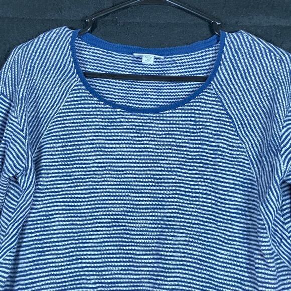 J Jill Womens Sweater Blue Striped Crew Neck Long Sleeve Modal Blend XS Petite - Picture 2 of 12